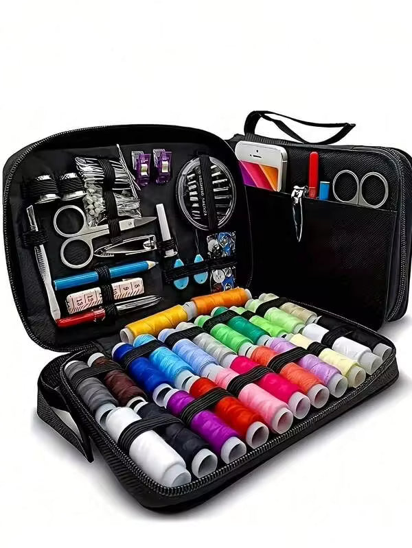 27pcs/100pcs Sewing Kit (Random Color), Travel Sewing Set Includes 24 Colors Thread, Needles, Scissors, Buttons, Tape Measure, Seam Ripper For Minor Repairs, Emergency Mending, DIY Crafts, Portable Travel Sewing Box, Sewing Notions